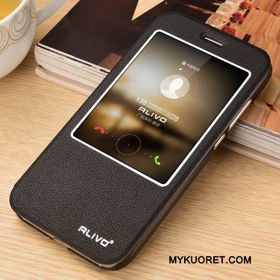 Kuori Huawei Ascend G7 Nahka Trendi Puhelimen Kuoret, Kotelo Huawei Ascend G7 Kuoret Kulta Murtumaton