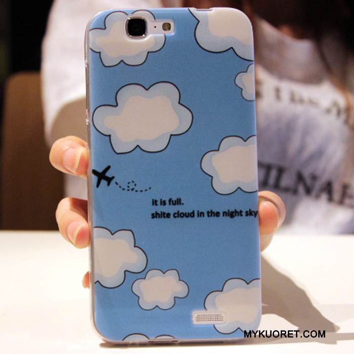 Kuori Huawei Ascend G7 Pehmeä Neste Murtumaton Puhelimen Kuoret, Kotelo Huawei Ascend G7 Monivärinen