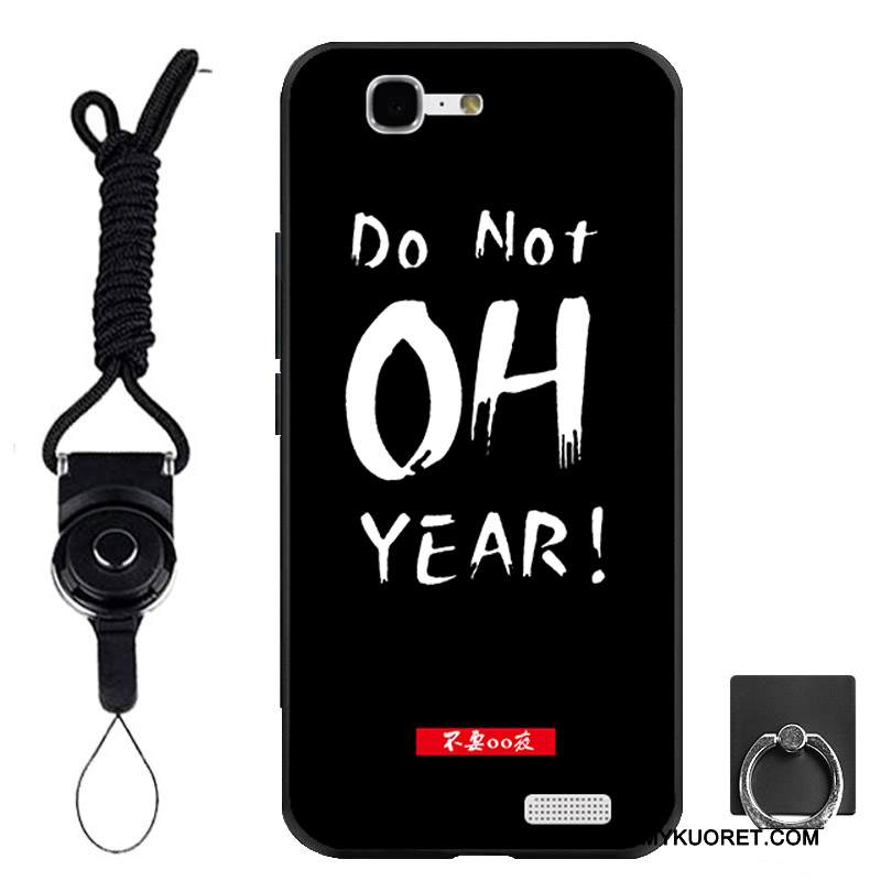 Kuori Huawei Ascend G7 Pehmeä Neste Musta Rengas, Kotelo Huawei Ascend G7 Suojaus Ripustettavat Koristeet Puhelimen Kuoret