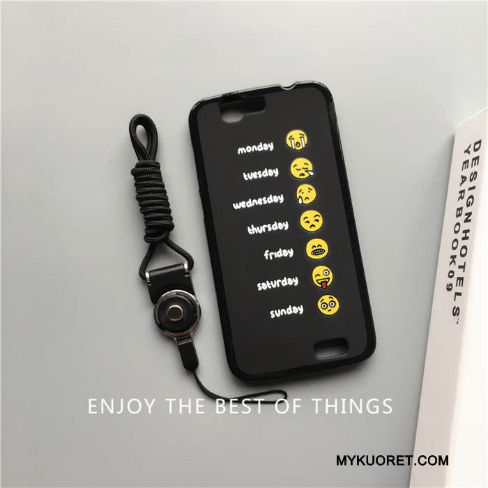 Kuori Huawei Ascend G7 Silikoni Musta Ripustettavat Koristeet, Kotelo Huawei Ascend G7 Sarjakuva Trendi Puhelimen Kuoret