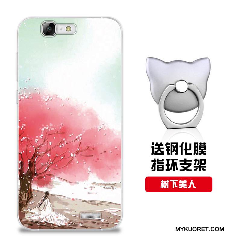 Kuori Huawei Ascend G7 Silikoni Punainen Malli, Kotelo Huawei Ascend G7 Pehmeä Neste Muokata Puhelimen Kuoret