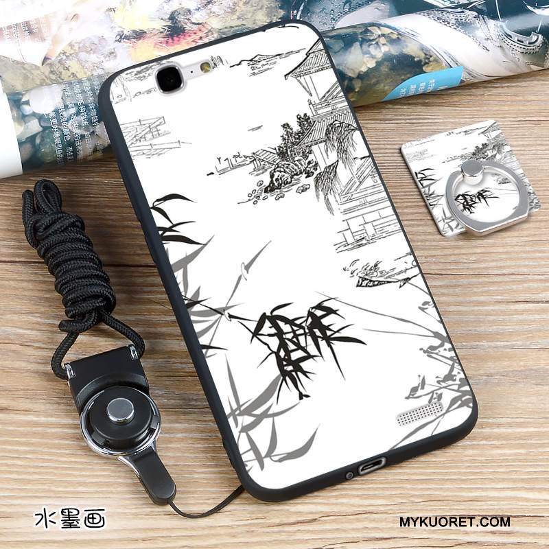 Kuori Huawei Ascend G7 Silikoni Valkoinen Trendi, Kotelo Huawei Ascend G7 Suojaus Puhelimen Kuoret Murtumaton