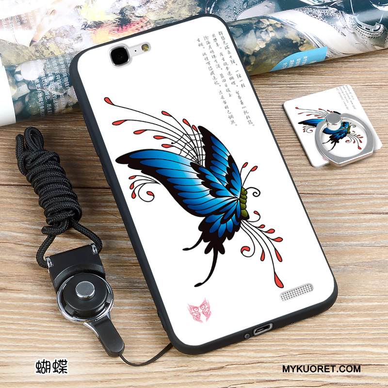 Kuori Huawei Ascend G7 Silikoni Valkoinen Trendi, Kotelo Huawei Ascend G7 Suojaus Puhelimen Kuoret Murtumaton