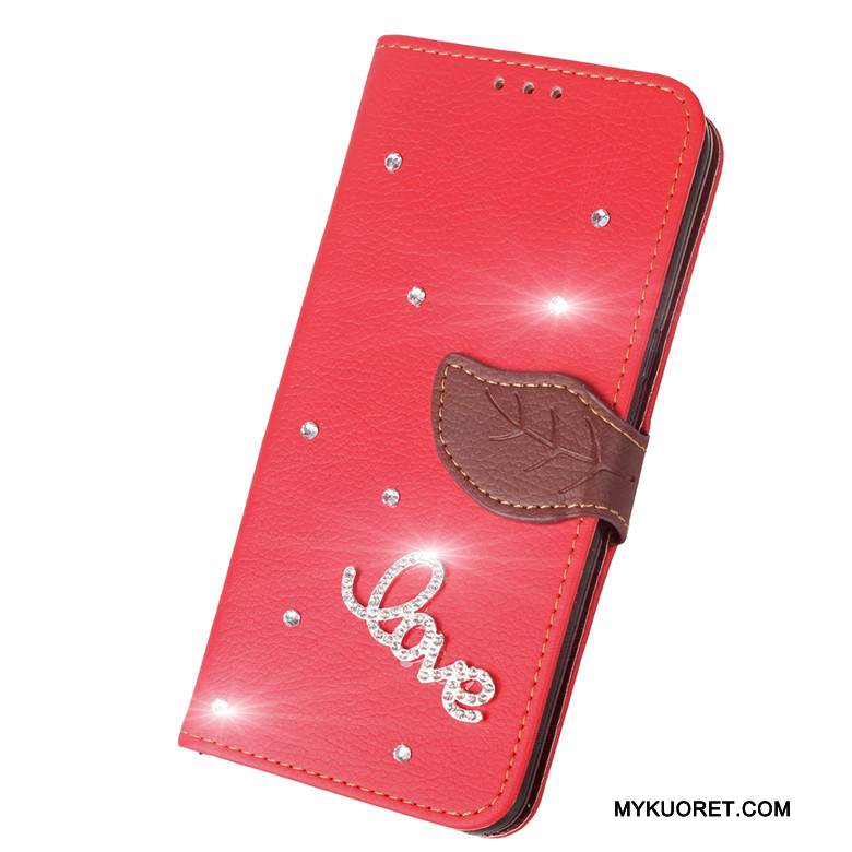 Kuori Huawei Ascend G7 Suojaus Takakansi Puhelimen Kuoret, Kotelo Huawei Ascend G7 Nahka Punainen