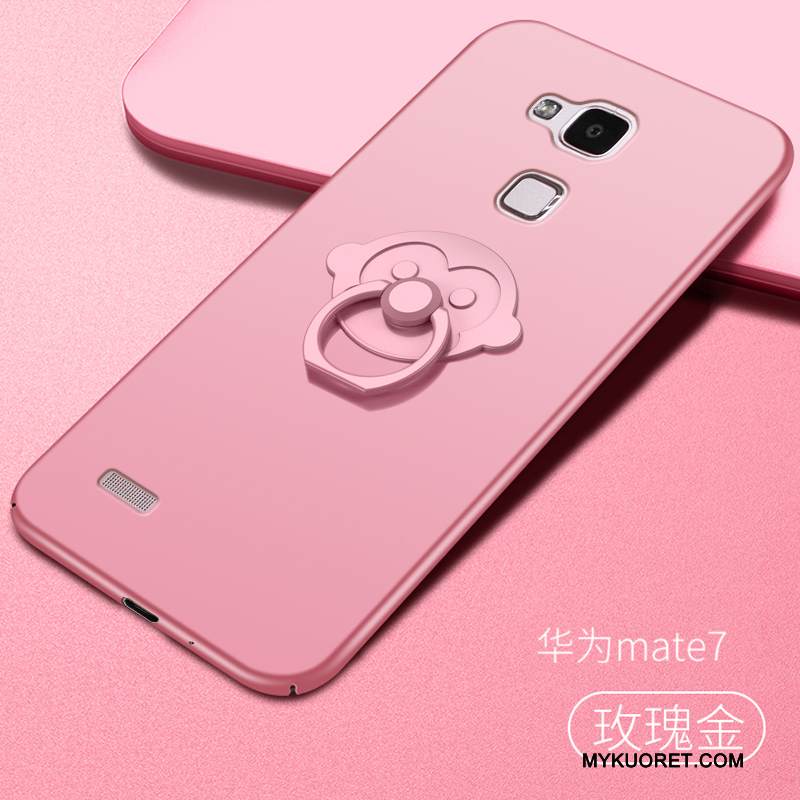 Kuori Huawei Ascend Mate 7 Laukut Kova Murtumaton, Kotelo Huawei Ascend Mate 7 Suojaus Pesty Suede Punainen