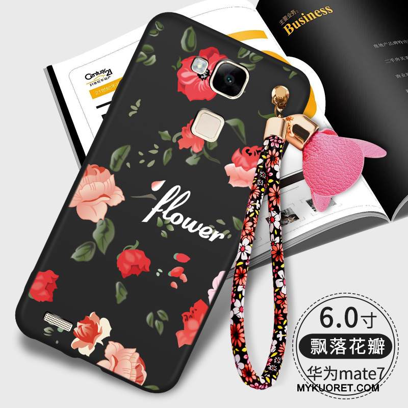 Kuori Huawei Ascend Mate 7 Laukut Pesty Suede Puhelimen Kuoret, Kotelo Huawei Ascend Mate 7 Silikoni Punainen Murtumaton