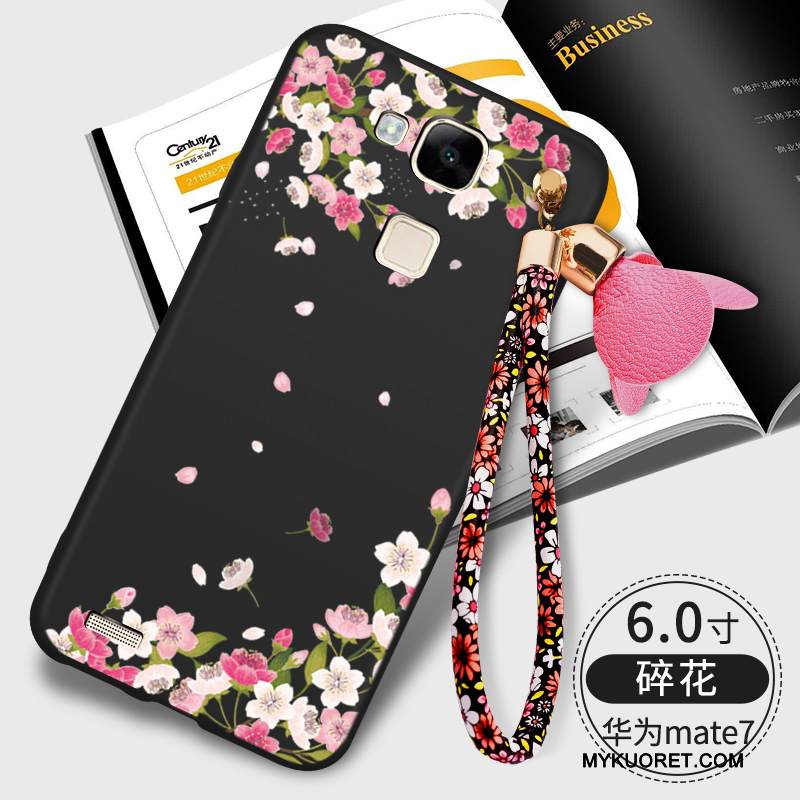 Kuori Huawei Ascend Mate 7 Laukut Pesty Suede Puhelimen Kuoret, Kotelo Huawei Ascend Mate 7 Silikoni Punainen Murtumaton