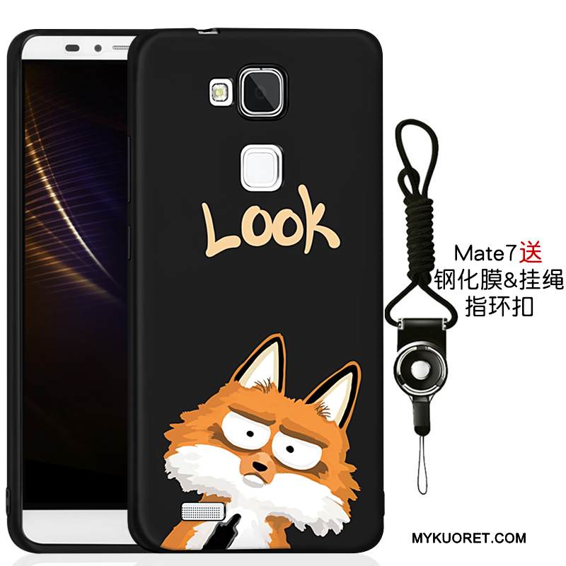 Kuori Huawei Ascend Mate 7 Laukut Puhelimen Kuoret Trendi, Kotelo Huawei Ascend Mate 7 Suojaus Uusi Musta