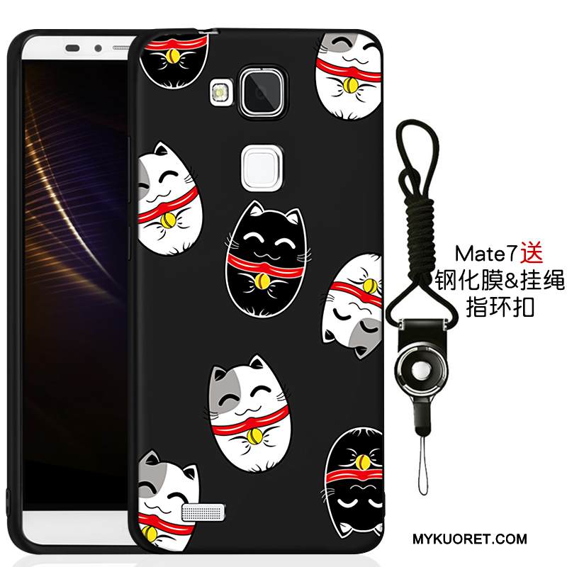 Kuori Huawei Ascend Mate 7 Laukut Puhelimen Kuoret Trendi, Kotelo Huawei Ascend Mate 7 Suojaus Uusi Musta