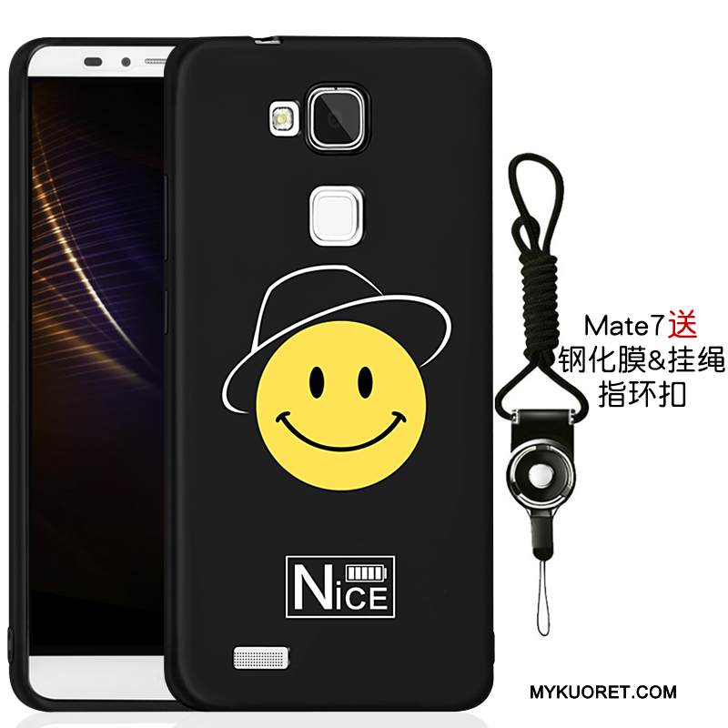 Kuori Huawei Ascend Mate 7 Laukut Puhelimen Kuoret Trendi, Kotelo Huawei Ascend Mate 7 Suojaus Uusi Musta