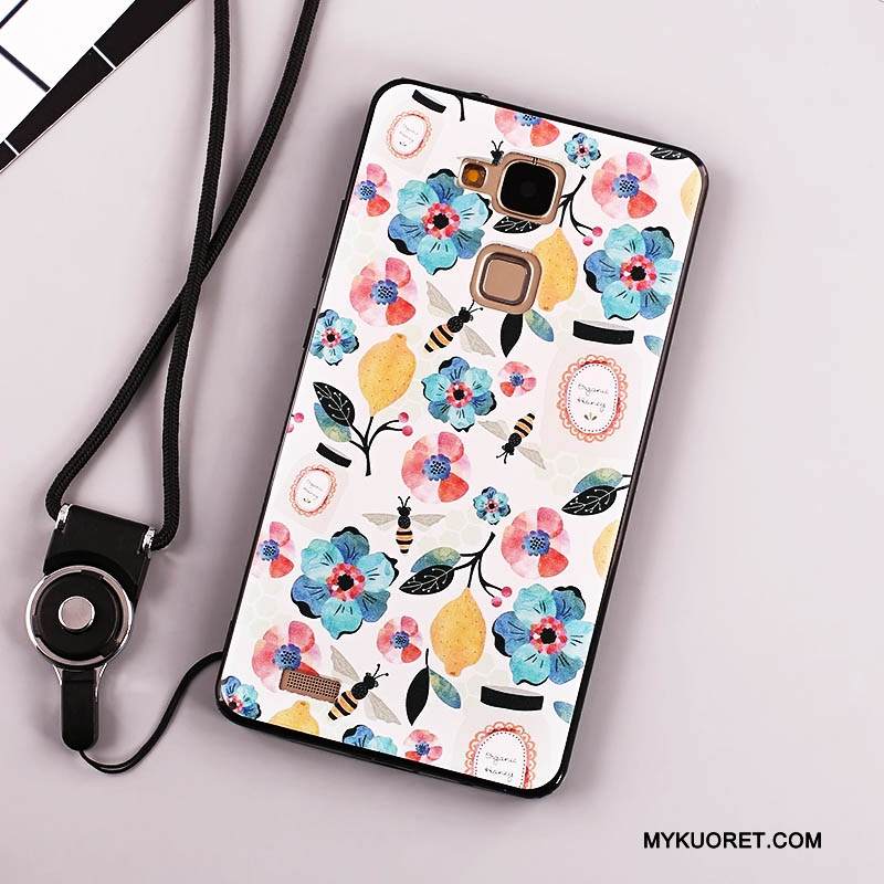 Kuori Huawei Ascend Mate 7 Laukut Trendi Murtumaton, Kotelo Huawei Ascend Mate 7 Valkoinen Puhelimen Kuoret