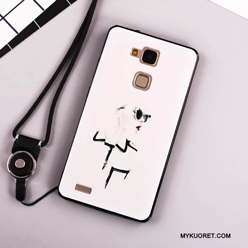Kuori Huawei Ascend Mate 7 Laukut Trendi Murtumaton, Kotelo Huawei Ascend Mate 7 Valkoinen Puhelimen Kuoret