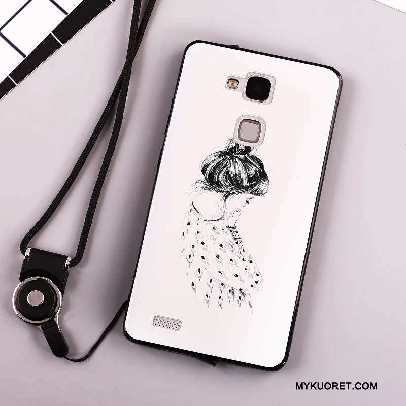 Kuori Huawei Ascend Mate 7 Laukut Trendi Murtumaton, Kotelo Huawei Ascend Mate 7 Valkoinen Puhelimen Kuoret