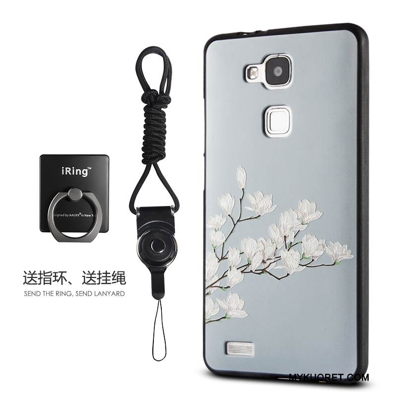 Kuori Huawei Ascend Mate 7 Laukut Vaaleansininen Murtumaton, Kotelo Huawei Ascend Mate 7 Kohokuviointi Ulotteinen Puhelimen Kuoret