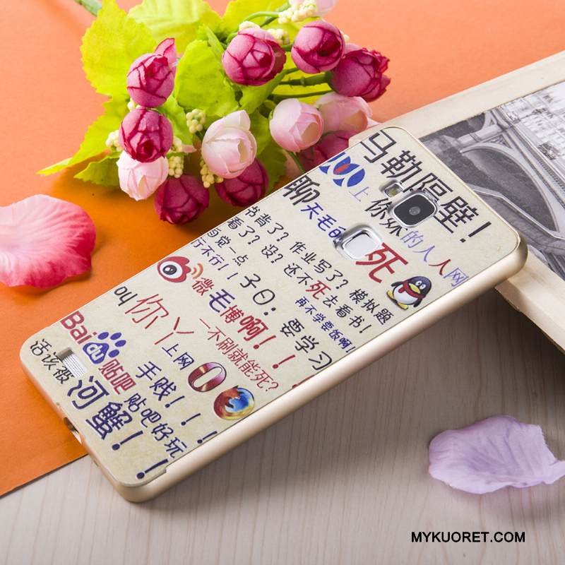 Kuori Huawei Ascend Mate 7 Maalaus Kulta Kehys, Kotelo Huawei Ascend Mate 7 Metalli Hopea Jauhe