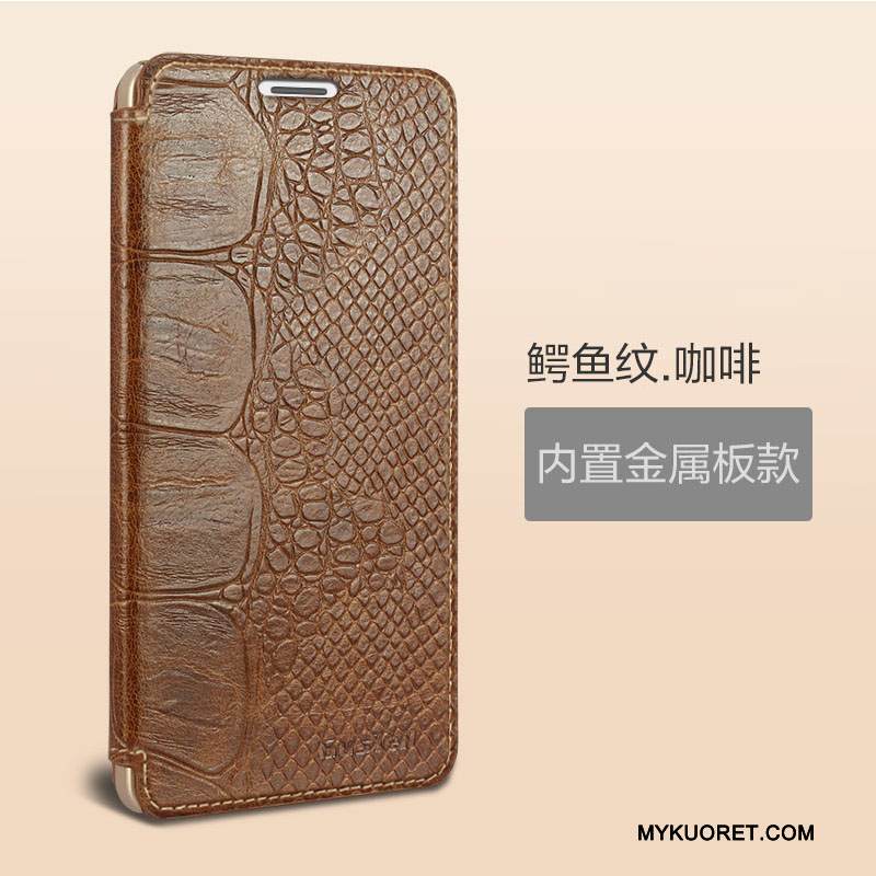 Kuori Huawei Ascend Mate 7 Nahka Musta Horrostila, Kotelo Huawei Ascend Mate 7 Suojaus