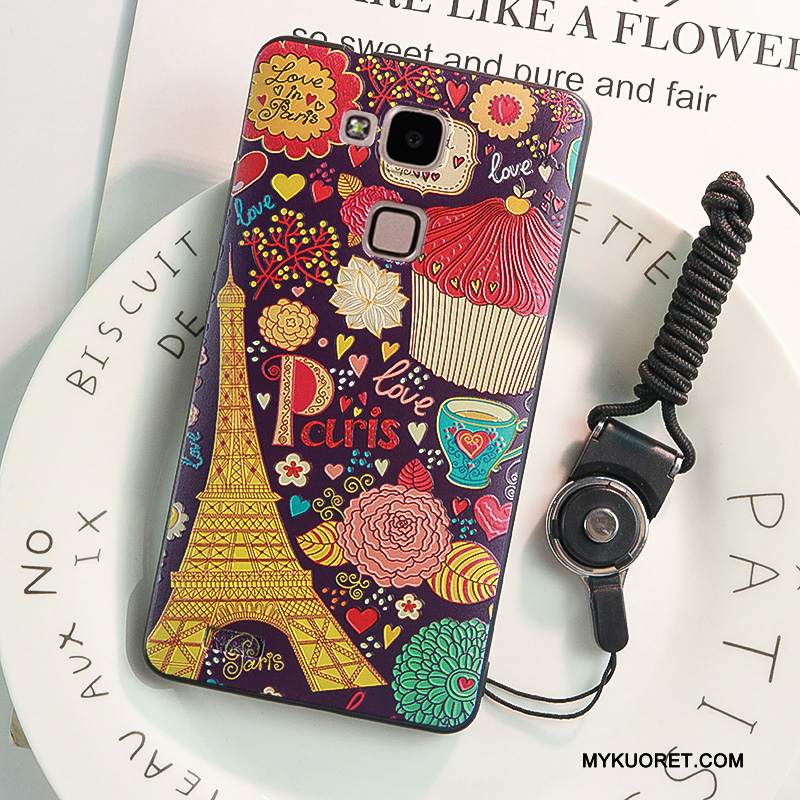 Kuori Huawei Ascend Mate 7 Pehmeä Neste Puhelimen Kuoret Ripustettavat Koristeet, Kotelo Huawei Ascend Mate 7 Silikoni Murtumaton Pesty Suede