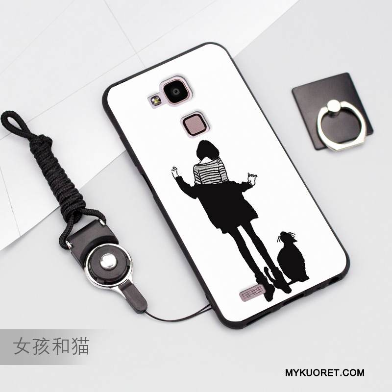 Kuori Huawei Ascend Mate 7 Silikoni Puhelimen Kuoret Sininen, Kotelo Huawei Ascend Mate 7 Pehmeä Neste Murtumaton Ripustettavat Koristeet