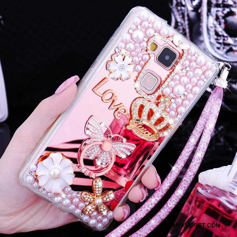 Kuori Huawei Ascend Mate 7 Suojaus Kulta Puhelimen Kuoret, Kotelo Huawei Ascend Mate 7 Strassi Ihana