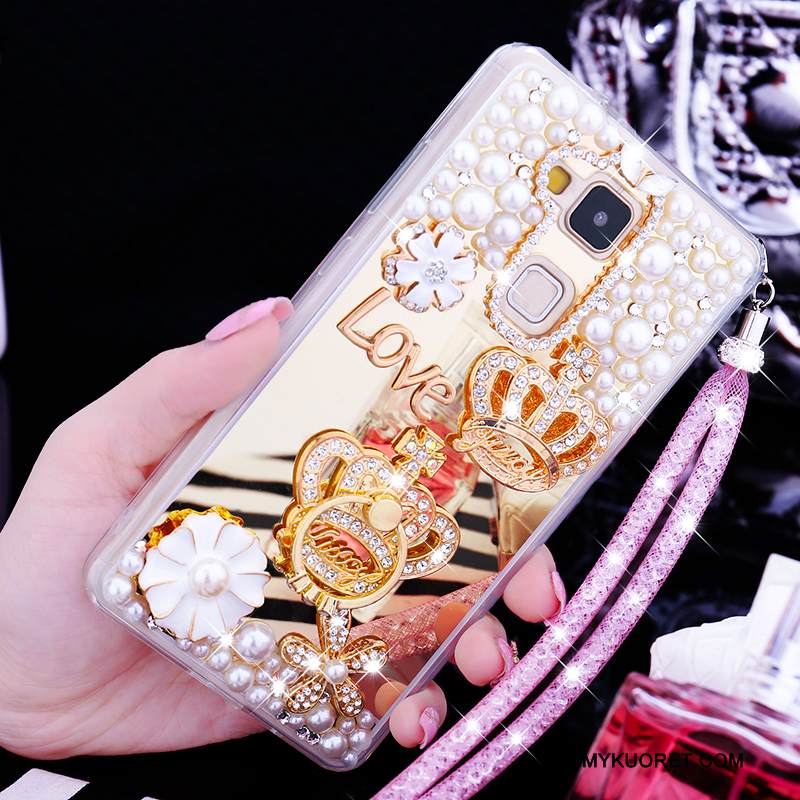 Kuori Huawei Ascend Mate 7 Suojaus Kulta Puhelimen Kuoret, Kotelo Huawei Ascend Mate 7 Strassi Ihana