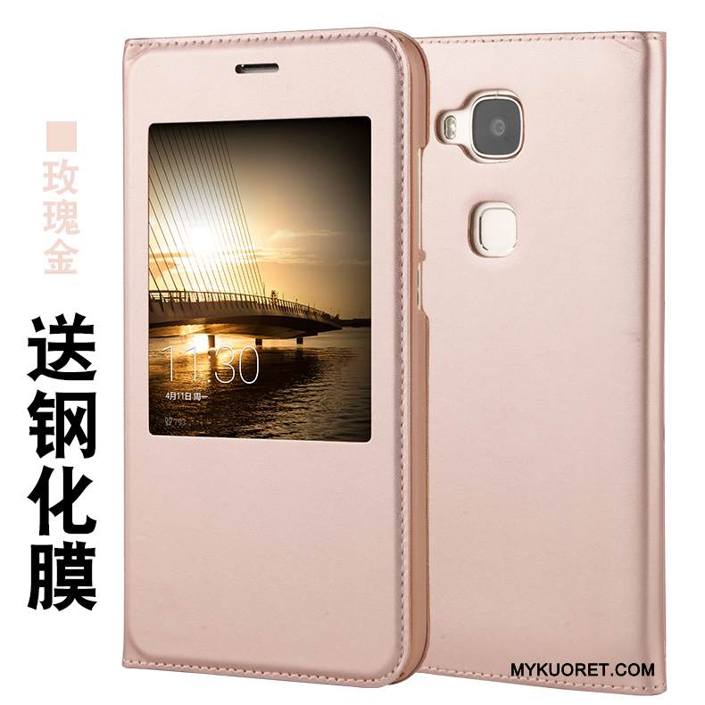 Kuori Huawei G7 Plus Kuoret Puhelimen Kuoret Kulta, Kotelo Huawei G7 Plus Nahka