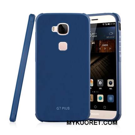 Kuori Huawei G7 Plus Laukut Tummansininen Pesty Suede, Kotelo Huawei G7 Plus Pehmeä Neste Puhelimen Kuoret Murtumaton