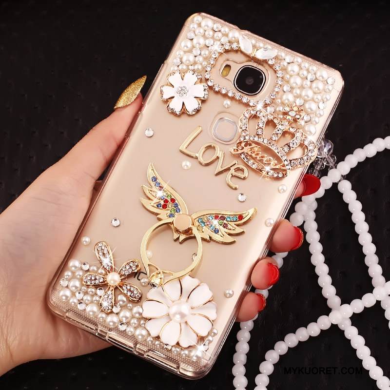 Kuori Huawei G7 Plus Luova Persoonallisuus Kulta, Kotelo Huawei G7 Plus Suojaus Rengas Puhelimen Kuoret