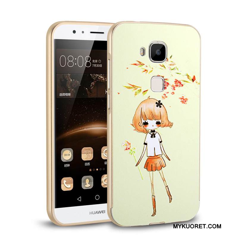 Kuori Huawei G7 Plus Metalli Sininen Kehys, Kotelo Huawei G7 Plus Suojaus Takakansi Kova