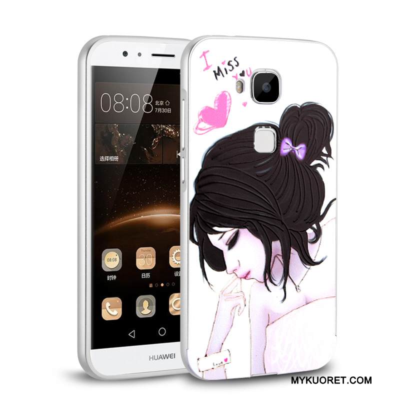 Kuori Huawei G7 Plus Metalli Ultra Ohut, Kotelo Huawei G7 Plus Suojaus Puhelimen Kuoret Punainen