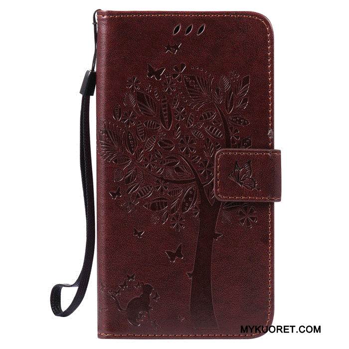 Kuori Huawei G7 Plus Nahka Murtumaton Puhelimen Kuoret, Kotelo Huawei G7 Plus Kuoret Violetti Avaa Ikkuna