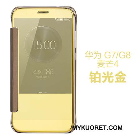 Kuori Huawei G7 Plus Nahka Peili Lohikäärme, Kotelo Huawei G7 Plus Kuoret Puhelimen Kuoret