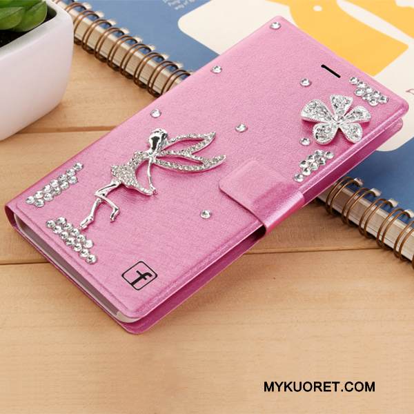 Kuori Huawei G7 Plus Nahka Valkoinen Puhelimen Kuoret, Kotelo Huawei G7 Plus Strassi