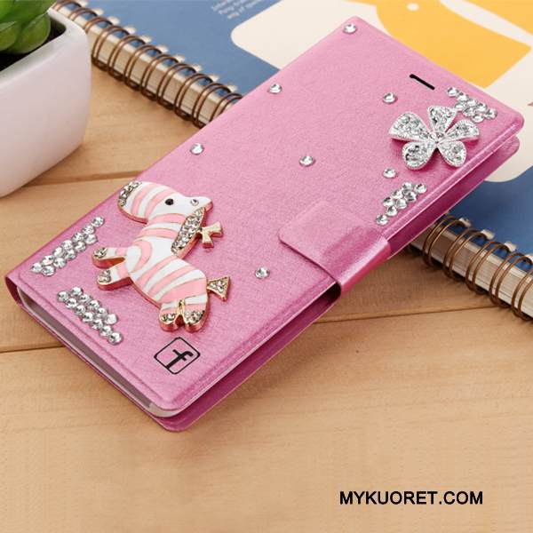 Kuori Huawei G7 Plus Nahka Valkoinen Puhelimen Kuoret, Kotelo Huawei G7 Plus Strassi