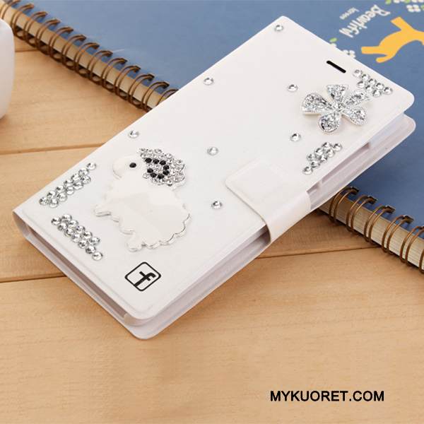 Kuori Huawei G7 Plus Nahka Valkoinen Puhelimen Kuoret, Kotelo Huawei G7 Plus Strassi