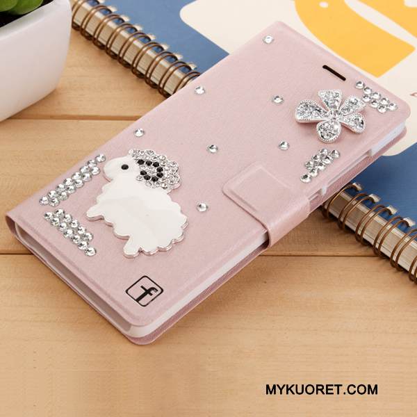 Kuori Huawei G7 Plus Nahka Valkoinen Puhelimen Kuoret, Kotelo Huawei G7 Plus Strassi