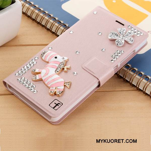 Kuori Huawei G7 Plus Nahka Valkoinen Puhelimen Kuoret, Kotelo Huawei G7 Plus Strassi