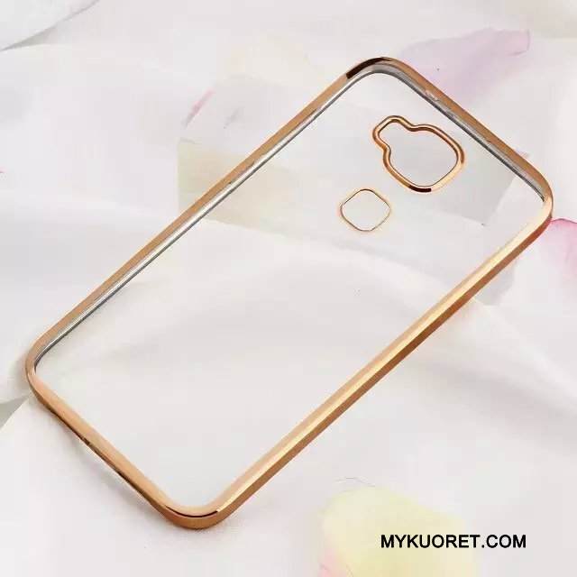 Kuori Huawei G7 Plus Pehmeä Neste Läpinäkyvä Kulta, Kotelo Huawei G7 Plus Silikoni Puhelimen Kuoret