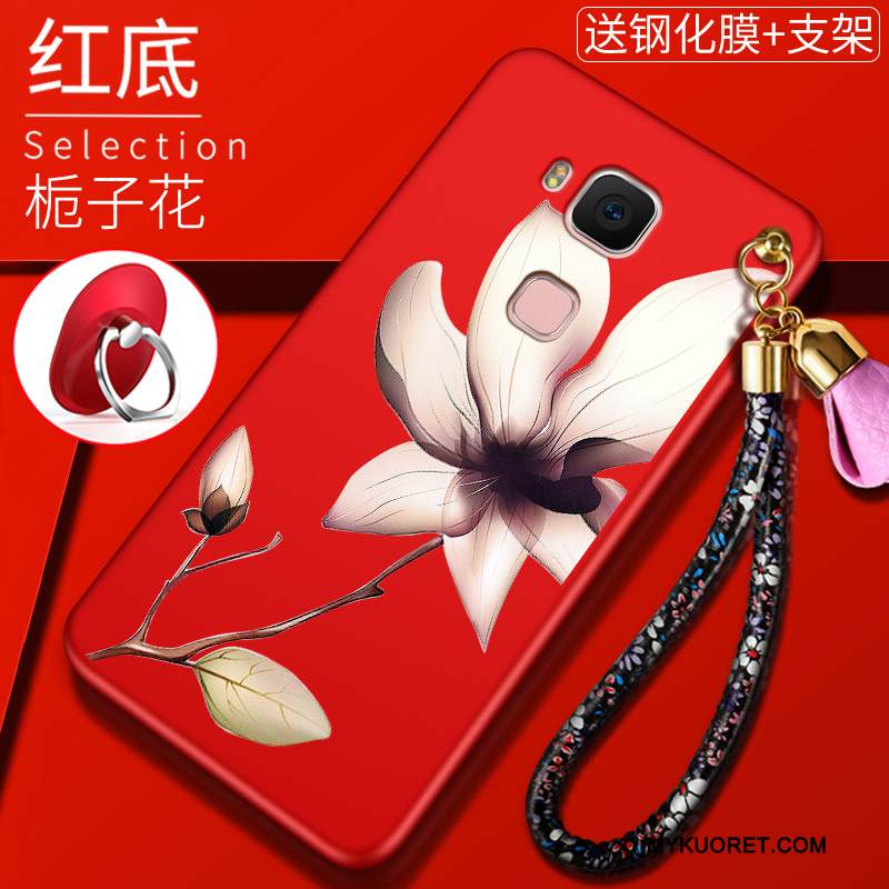 Kuori Huawei G7 Plus Pehmeä Neste Ohut Puhelimen Kuoret, Kotelo Huawei G7 Plus Laukut Pesty Suede Punainen