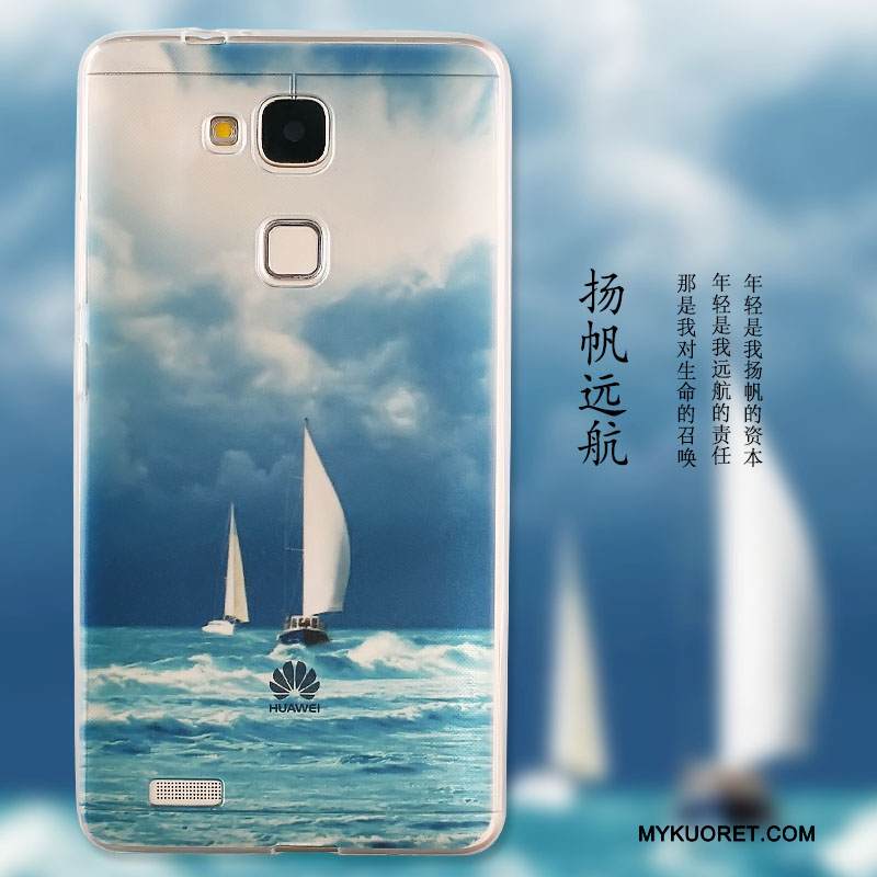 Kuori Huawei G7 Plus Pehmeä Neste Puhelimen Kuoret Murtumaton, Kotelo Huawei G7 Plus Silikoni Sininen