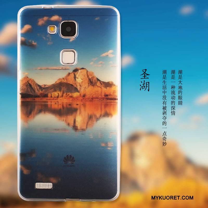 Kuori Huawei G7 Plus Pehmeä Neste Puhelimen Kuoret Murtumaton, Kotelo Huawei G7 Plus Silikoni Sininen