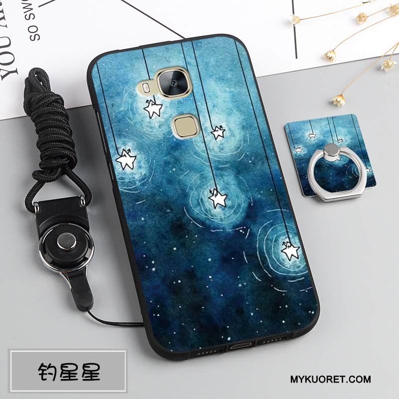 Kuori Huawei G7 Plus Pehmeä Neste Ripustettavat Koristeet Puhelimen Kuoret, Kotelo Huawei G7 Plus Silikoni Murtumaton Tummansininen