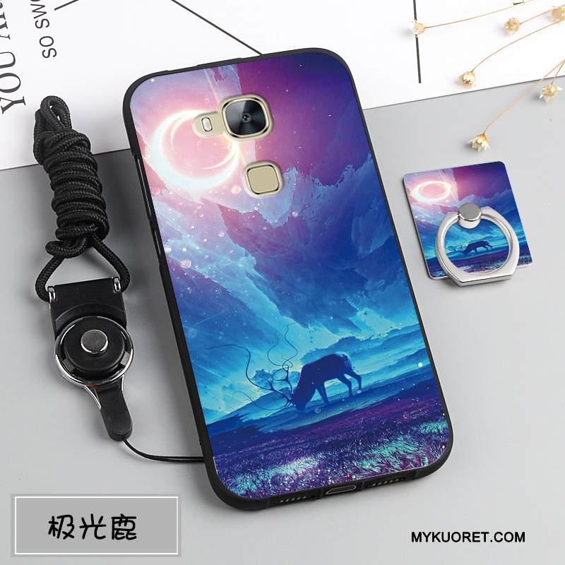 Kuori Huawei G7 Plus Pehmeä Neste Ripustettavat Koristeet Puhelimen Kuoret, Kotelo Huawei G7 Plus Silikoni Murtumaton Tummansininen