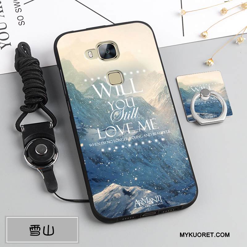 Kuori Huawei G7 Plus Pehmeä Neste Ripustettavat Koristeet Puhelimen Kuoret, Kotelo Huawei G7 Plus Silikoni Murtumaton Tummansininen