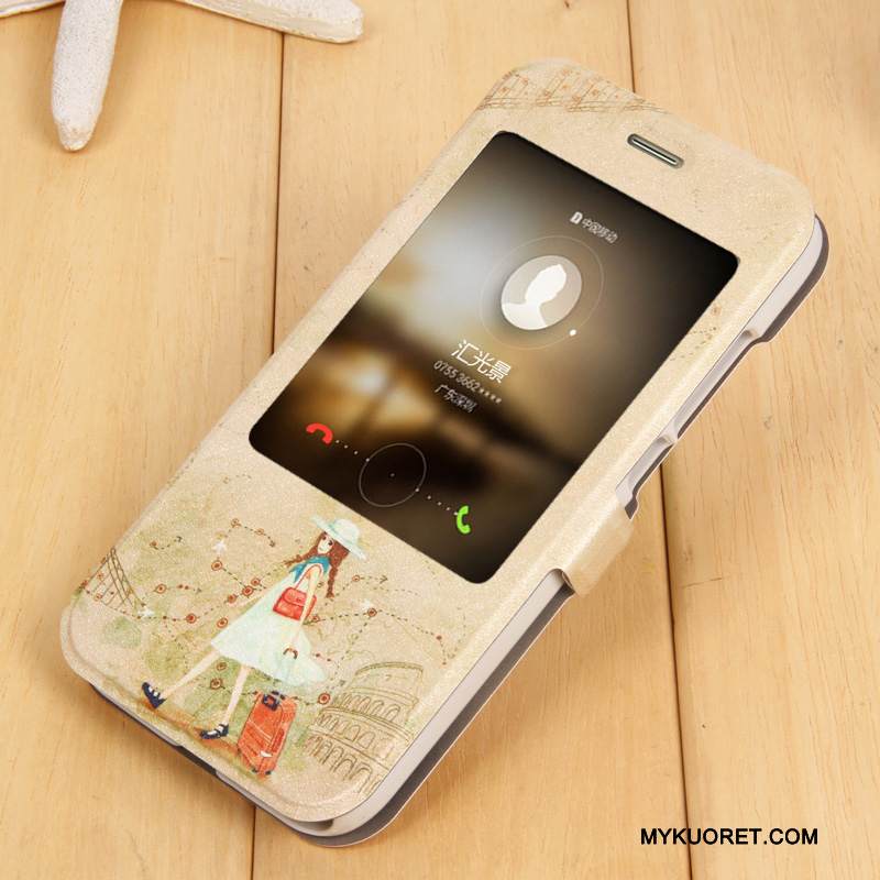 Kuori Huawei G7 Plus Sarjakuva Puhelimen Kuoret Violetti, Kotelo Huawei G7 Plus Nahka Herää