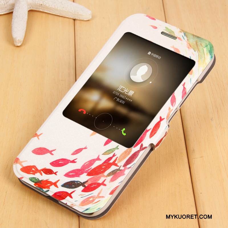 Kuori Huawei G7 Plus Sarjakuva Puhelimen Kuoret Violetti, Kotelo Huawei G7 Plus Nahka Herää