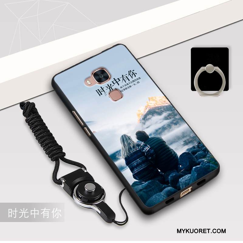 Kuori Huawei G7 Plus Silikoni Murtumaton Tummansininen, Kotelo Huawei G7 Plus Suojaus Puhelimen Kuoret Ripustettavat Koristeet