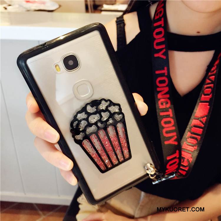 Kuori Huawei G7 Plus Silikoni Ripustettavat Koristeet Punainen, Kotelo Huawei G7 Plus Suojaus Juoksuhiekka Puhelimen Kuoret