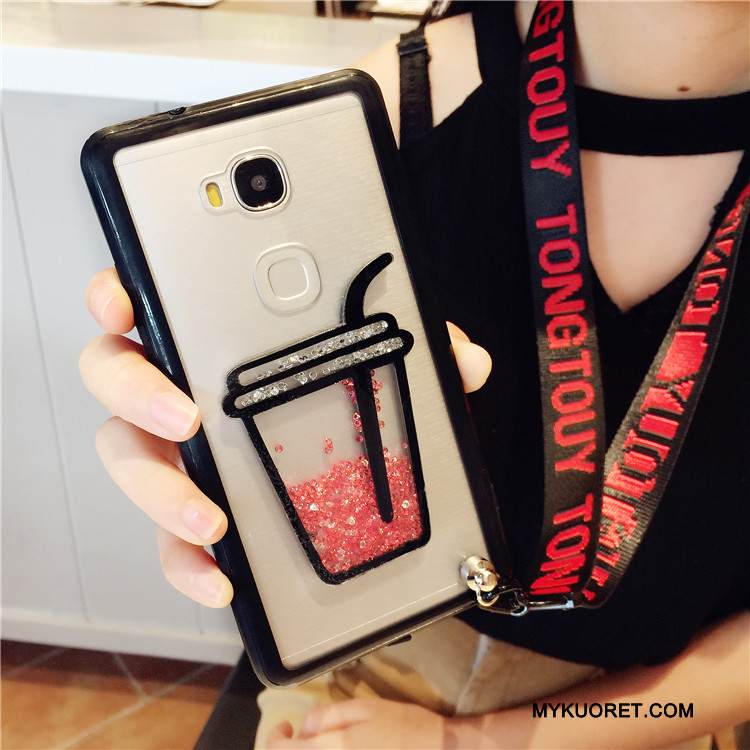 Kuori Huawei G7 Plus Silikoni Ripustettavat Koristeet Punainen, Kotelo Huawei G7 Plus Suojaus Juoksuhiekka Puhelimen Kuoret