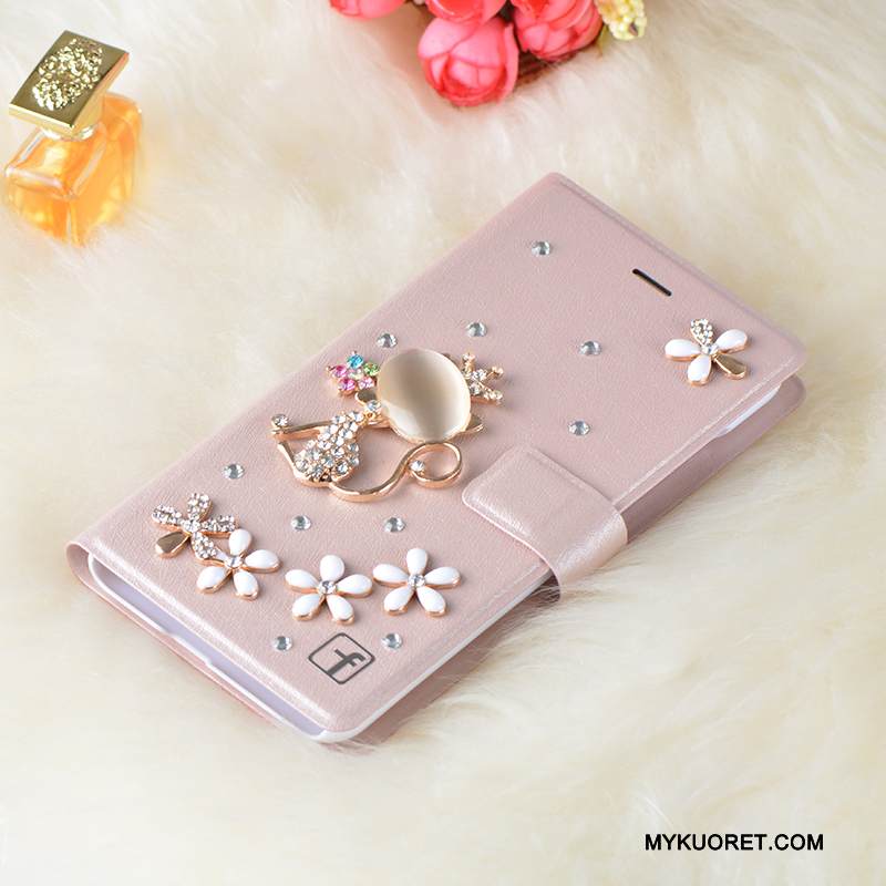 Kuori Huawei G7 Plus Strassi Valkoinen Trendi, Kotelo Huawei G7 Plus Nahka