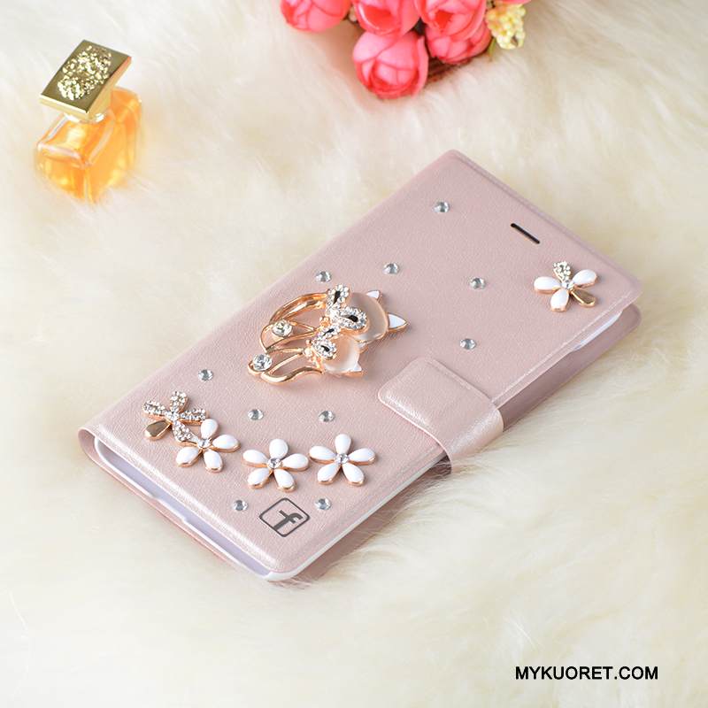 Kuori Huawei G7 Plus Strassi Valkoinen Trendi, Kotelo Huawei G7 Plus Nahka